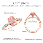 Rosec Jewels-IGI Certified Lab Grown 2 Carat Pink Diamond Oval Engagement Ring with Surprise Band