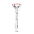Rosec Jewels-IGI Certified Lab Grown 2 Carat Pink Diamond Oval Engagement Ring with Surprise Band