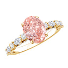 Rosec Jewels-IGI Certified Lab Grown 2 Carat Pink Diamond Oval Engagement Ring with Surprise Band
