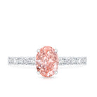 1 Carat Oval Lab Grown Pink Diamond Engagement Ring IGI Certified Fancy Pink - VS1 - Rosec Jewels