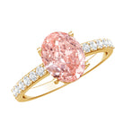 Rosec Jewels-IGI Certified 2 Carat Lab Grown Oval Pink Diamond Engagement Ring with Side Stones