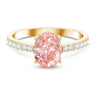 Rosec Jewels-IGI Certified 2 Carat Lab Grown Oval Pink Diamond Engagement Ring with Side Stones