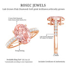 Rosec Jewels-3 Carat Lab Grown Pink Diamond Oval Solitaire Engagement Ring IGI Certified