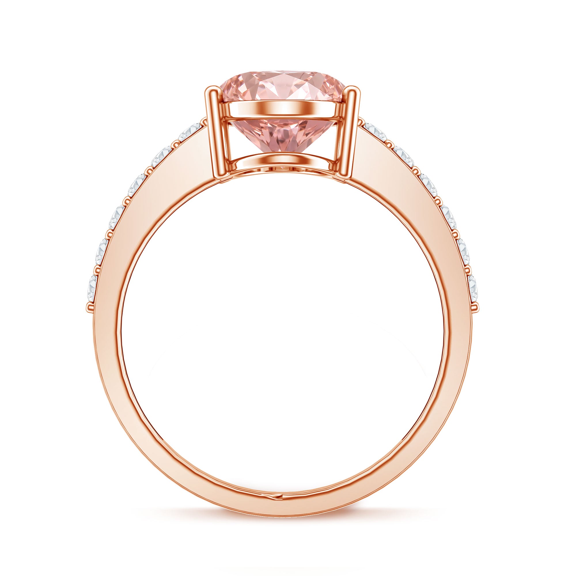 Rosec Jewels-3 Carat Lab Grown Pink Diamond Oval Solitaire Engagement Ring IGI Certified