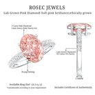 Rosec Jewels-3 Carat Lab Grown Pink Diamond Oval Solitaire Engagement Ring IGI Certified