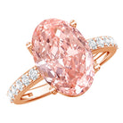 Rosec Jewels-Elongated Oval Lab Grown Pink Diamond 4 Carat Engagement Ring IGI Certified