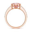 Rosec Jewels-Elongated Oval Lab Grown Pink Diamond 4 Carat Engagement Ring IGI Certified