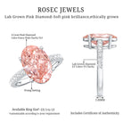 Rosec Jewels-Elongated Oval Lab Grown Pink Diamond 4 Carat Engagement Ring IGI Certified