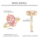 Rosec Jewels-Elongated Oval Lab Grown Pink Diamond 4 Carat Engagement Ring IGI Certified
