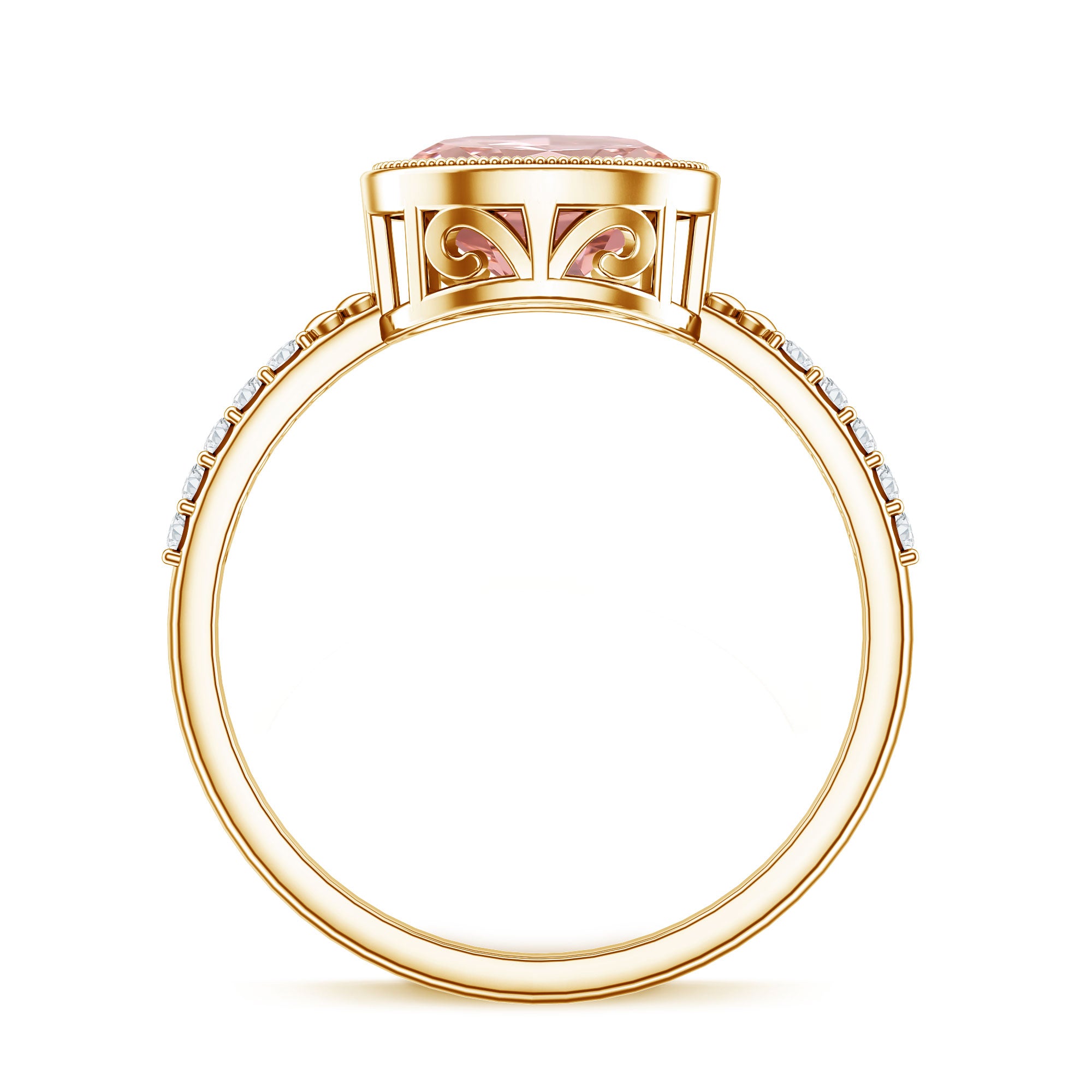 Rosec Jewels-Lab Grown 2 Carat Pink Diamond Oval East West Engagement Ring with IGI Certificate