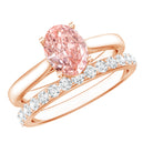 Rosec Jewels-IGI Certified 1 Carat Oval Lab Grown Pink Diamond Engagement Ring with Enhancer