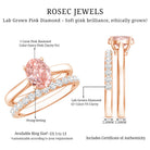 Rosec Jewels-IGI Certified 1 Carat Oval Lab Grown Pink Diamond Engagement Ring with Enhancer