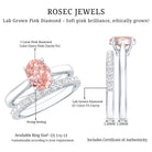 Rosec Jewels-IGI Certified 1 Carat Oval Lab Grown Pink Diamond Engagement Ring with Enhancer