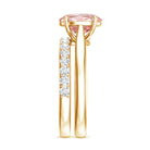 Rosec Jewels-2 Carat Solitaire Lab Grown Pink Diamond Oval Engagement Ring Set with IGI Certificate