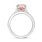 Rosec Jewels-Oval Shape Lab Grown 3 Carat Pink Diamond Solitaire Wedding Ring Set IGI Certified