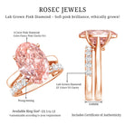Rosec Jewels-4 Carat IGI Certified Lab Grown Pink Diamond Oval Engagement Ring with Wedding Band