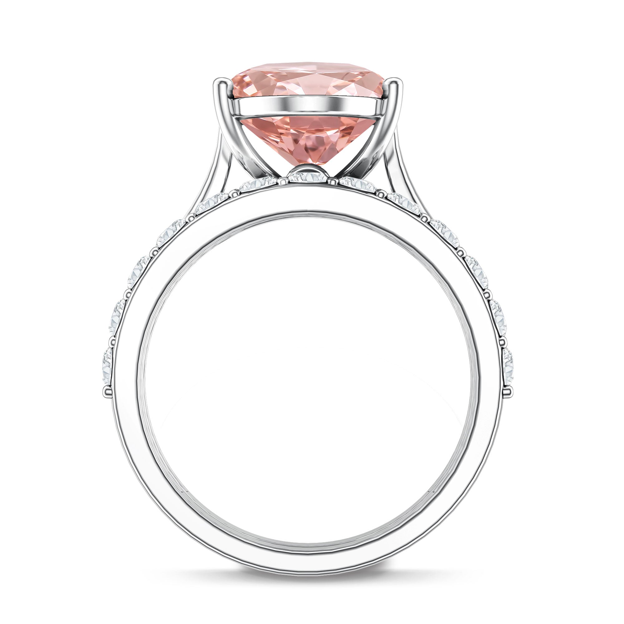 Rosec Jewels-4 Carat IGI Certified Lab Grown Pink Diamond Oval Engagement Ring with Wedding Band