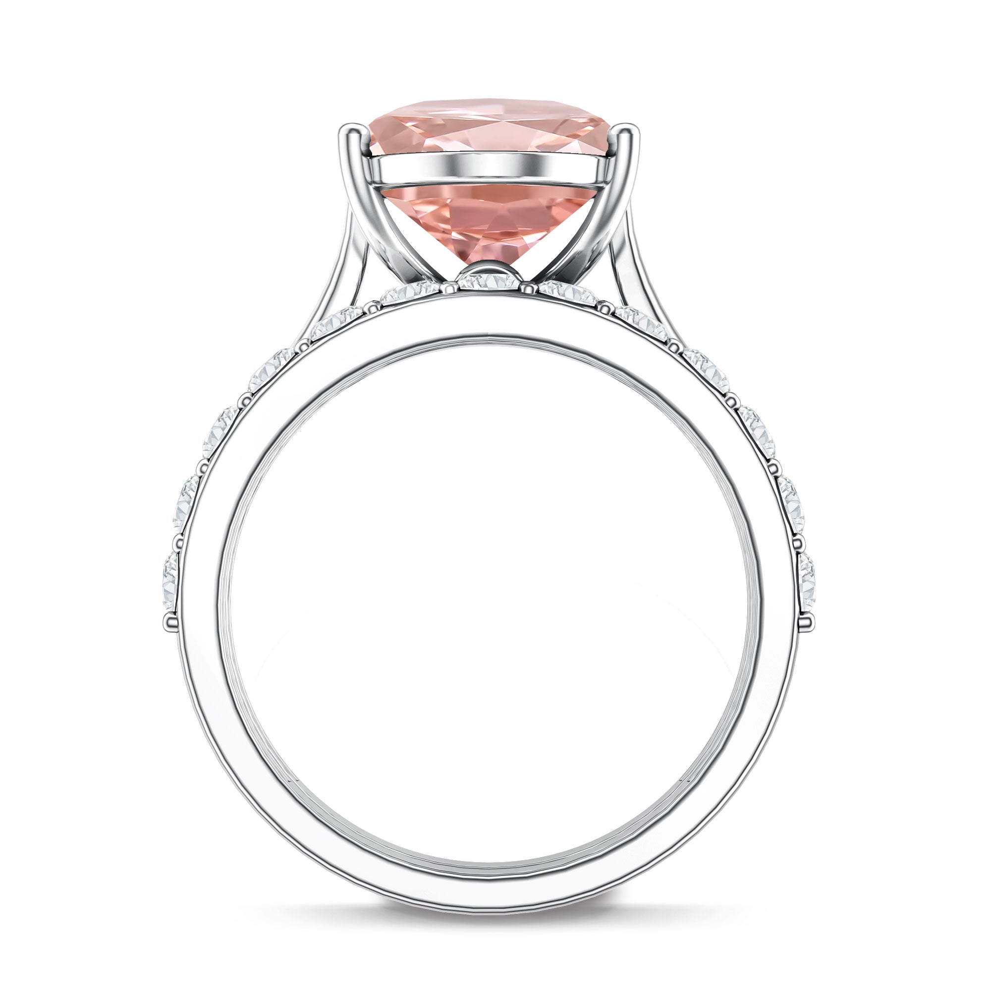 Rosec Jewels-5 Carat Oval Shape Lab Grown Pink Diamond Solitaire Wedding Ring Set IGI Certified