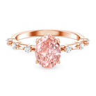 Rosec Jewels-Lab Grown 2 Carat Oval Shaped Pink Diamond Solitaire Engagement Ring IGI Certified