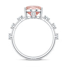 Rosec Jewels-IGI Certified 3 Carat Lab Grown Pink Diamond Oval Engagement Ring with Spaced Accent