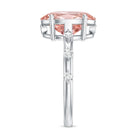 Rosec Jewels-IGI Certified 3 Carat Lab Grown Pink Diamond Oval Engagement Ring with Spaced Accent