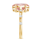 Rosec Jewels-IGI Certified 3 Carat Lab Grown Pink Diamond Oval Engagement Ring with Spaced Accent