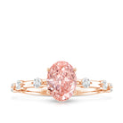 Rosec Jewels-Oval Cut 1 Carat Lab Grown Pink Diamond Solitaire Engagement Ring IGI Certified