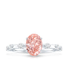 Rosec Jewels-Oval Cut 1 Carat Lab Grown Pink Diamond Solitaire Engagement Ring IGI Certified