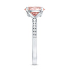 Rosec Jewels-IGI Certified 2 Carat Lab Grown Pink Diamond Oblong Engagement Ring with Side Stones