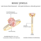 Rosec Jewels-IGI Certified 2 Carat Lab Grown Pink Diamond Oblong Engagement Ring with Side Stones