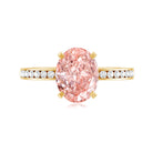 Rosec Jewels-IGI Certified 2 Carat Lab Grown Pink Diamond Oblong Engagement Ring with Side Stones
