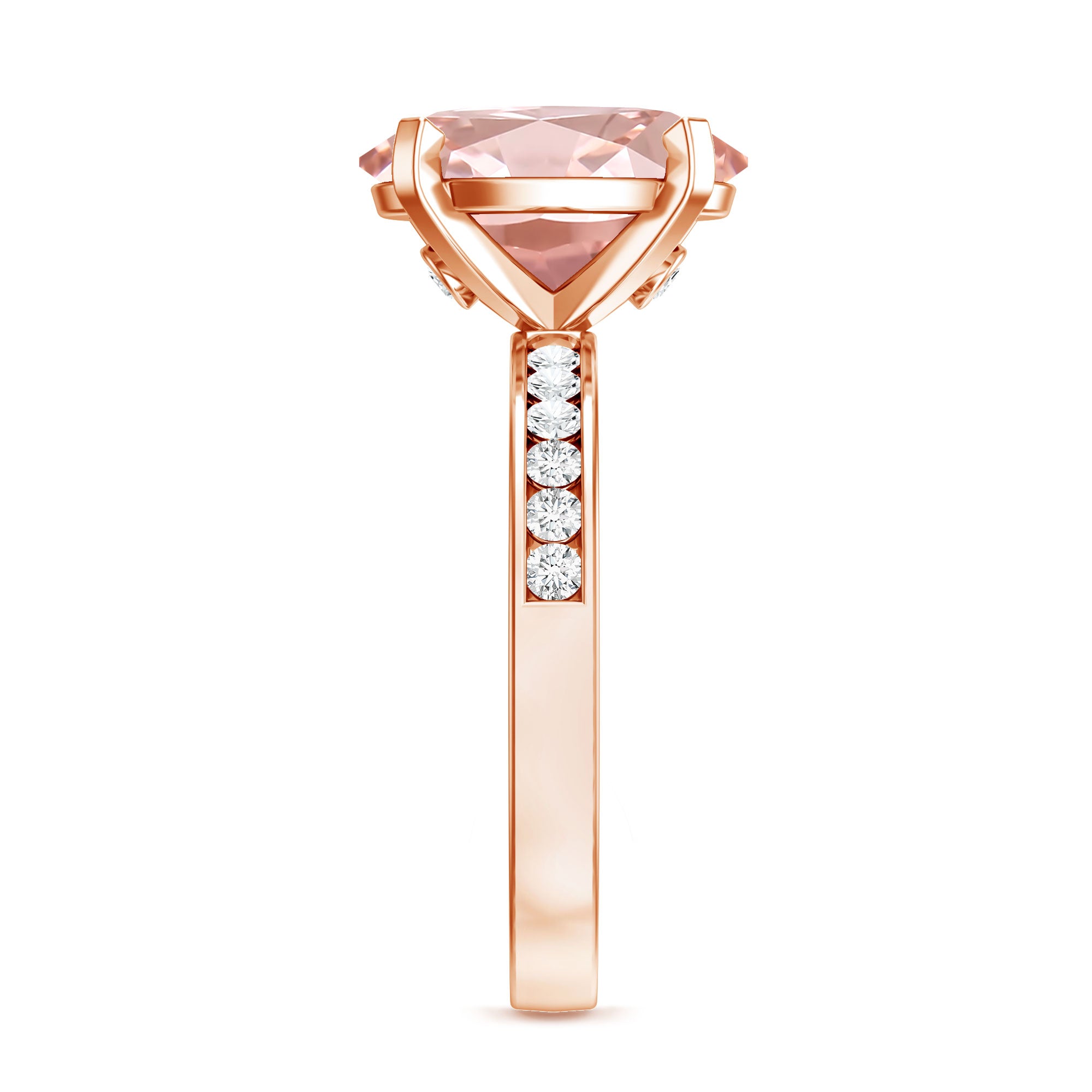 Rosec Jewels-IGI Certified 3 Carat Lab Grown Pink Diamond Oval Solitaire Engagement Ring