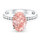 Rosec Jewels-IGI Certified 3 Carat Lab Grown Pink Diamond Oval Solitaire Engagement Ring
