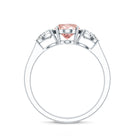 Rosec Jewels-1 Carat Lab Pink and White Diamond Three Stone Engagement Ring IGI Certified