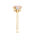 Rosec Jewels-1 Carat Lab Pink and White Diamond Three Stone Engagement Ring IGI Certified