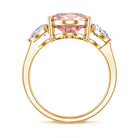 Rosec Jewels-4 Carat Lab Grown Oval Pink Diamond 3 Stone Engagement Ring with IGI Certificate