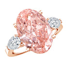 Rosec Jewels-5 Carat Lab Created Oval Pink Diamond Statement Engagement Ring with IGI Certificate
