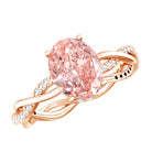 Rosec Jewels-2 Carat Lab Grown Oval Pink Diamond Braided Engagement Ring with IGI Certificate
