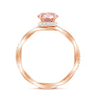 Rosec Jewels-2 Carat Lab Grown Oval Pink Diamond Braided Engagement Ring with IGI Certificate