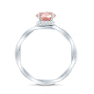 Rosec Jewels-2 Carat Lab Grown Oval Pink Diamond Braided Engagement Ring with IGI Certificate