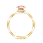 Rosec Jewels-2 Carat Lab Grown Oval Pink Diamond Braided Engagement Ring with IGI Certificate