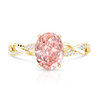 Rosec Jewels-2 Carat Lab Grown Oval Pink Diamond Braided Engagement Ring with IGI Certificate