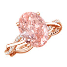 Rosec Jewels-IGI Certified 3 Carat Oval Lab Created Pink Diamond Infinity Band Engagement Ring