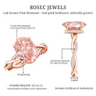 Rosec Jewels-IGI Certified 3 Carat Oval Lab Created Pink Diamond Infinity Band Engagement Ring