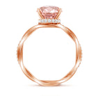 Rosec Jewels-IGI Certified 3 Carat Oval Lab Created Pink Diamond Infinity Band Engagement Ring
