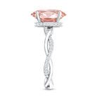 Rosec Jewels-IGI Certified 3 Carat Oval Lab Created Pink Diamond Infinity Band Engagement Ring