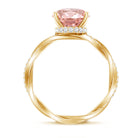 Rosec Jewels-IGI Certified 3 Carat Oval Lab Created Pink Diamond Infinity Band Engagement Ring