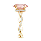 Rosec Jewels-IGI Certified 3 Carat Oval Lab Created Pink Diamond Infinity Band Engagement Ring