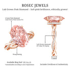 Rosec Jewels-4 Carat IGI Certified Lab Grown Pink Diamond Oval Engagement Ring with Braided Band