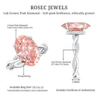 Rosec Jewels-4 Carat IGI Certified Lab Grown Pink Diamond Oval Engagement Ring with Braided Band